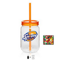 25 Oz. Mason Jar with Chewing Gum - Orange